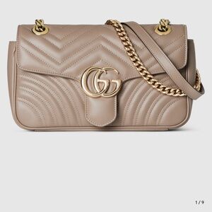 Gucci GG Marmont Medium Shoulder Bag - Taupe